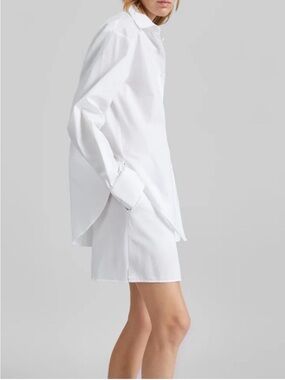 Frankie Shop Lui White Oversized Button-Down Shirt